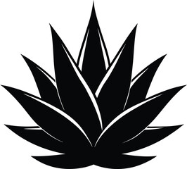 Silhouette of an agave, agave plant vector, agave symbol, Cactus vector icon  