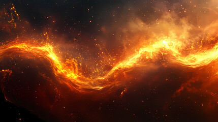 Fototapeta premium fiery abstract incandescent landscape