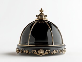 Elegant cloche with ornate tray showcasing refined design