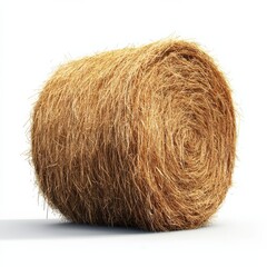 Hay bale isolated on a clean white background