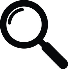 Silhouette of a search icon, search magnifying glass flat icon for apps and websites  