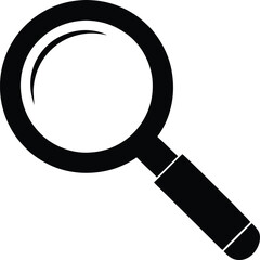 Silhouette of a search icon, search magnifying glass flat icon for apps and websites  