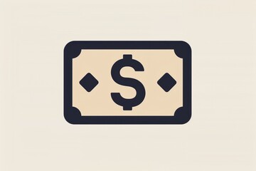Stylized Dollar Bill Icon Finance Banking Money Symbol Illustration