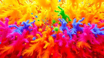 Obraz premium Burst of Colors: An abstract explosion of vibrant colors in this artistic creation, perfect for adding a splash of creativity.