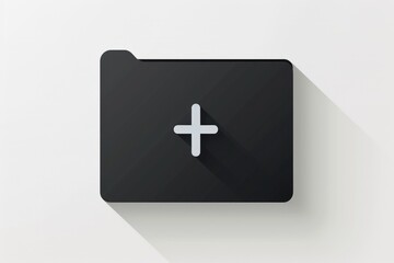 Obraz premium New File Icon Add Data Plus Symbol Dark Folder Design
