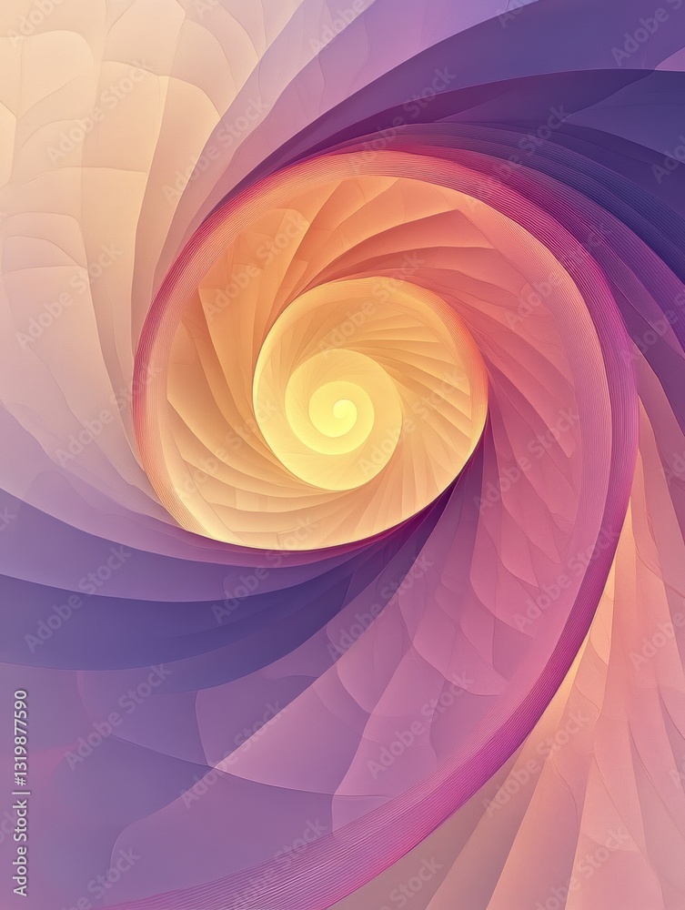 Leinwandbilder geometric spiral design emphasizing smooth gradient and golden ratio for a sense of infinite progres