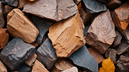 Textured Collection of Natural Stones in Earthy Tones and Colors