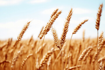 Fototapeta premium close up ripe rye . agriculture and grain growing