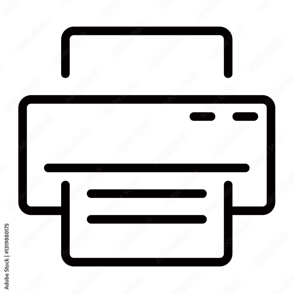 Aufkleber a simple printer icon representing efficient document printing, showcasing clean lines and minimalis