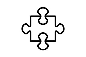 Obraz premium Puzzle Piece Outline Black and White Vector Illustration for Design Education and Problem So