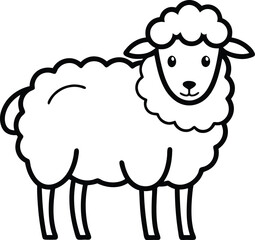 Silhouette of a sheep, sheep line art vector, sheep silhouette isolated on white background, vector illustration 