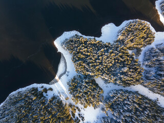 Winter view of Shiroka polyana Reservoir, Bulgaria