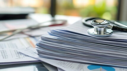 Medical Records and Paperwork on a Desk