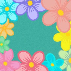 floral background with place for text on green background 