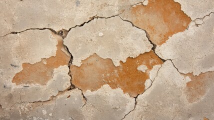 Obraz premium Cracked Beige and Orange Concrete Texture