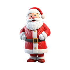 Fototapeta premium 3D Santa Clause in Red Dress on Transparent Background