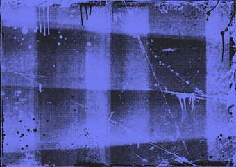 Urban grunge poster background with distress halftone texture, ink drips and splashes. Hand drawn folded paper overlay.