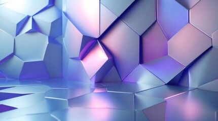 Abstract Geometric Background with Futuristic Hexagonal Patterns and Soft Gradient Lighting