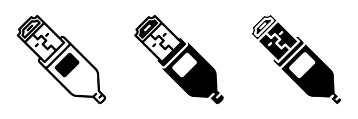 usb icon set flat vecktor trendy popular simple