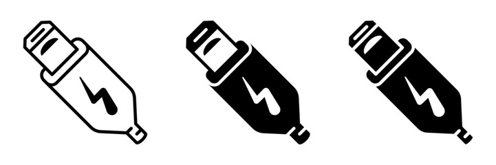 usb icon set flat vecktor trendy popular simple