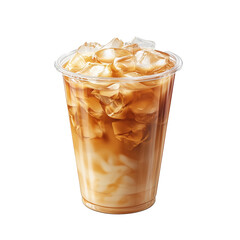 iced milk tea as a latte in transparent cup