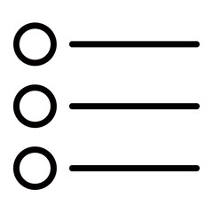 Serene Simplicity, A Minimalist List Design Conveying Organization And Clarity With Bold Black Lines And Simple White Circles Against A Clean White Background