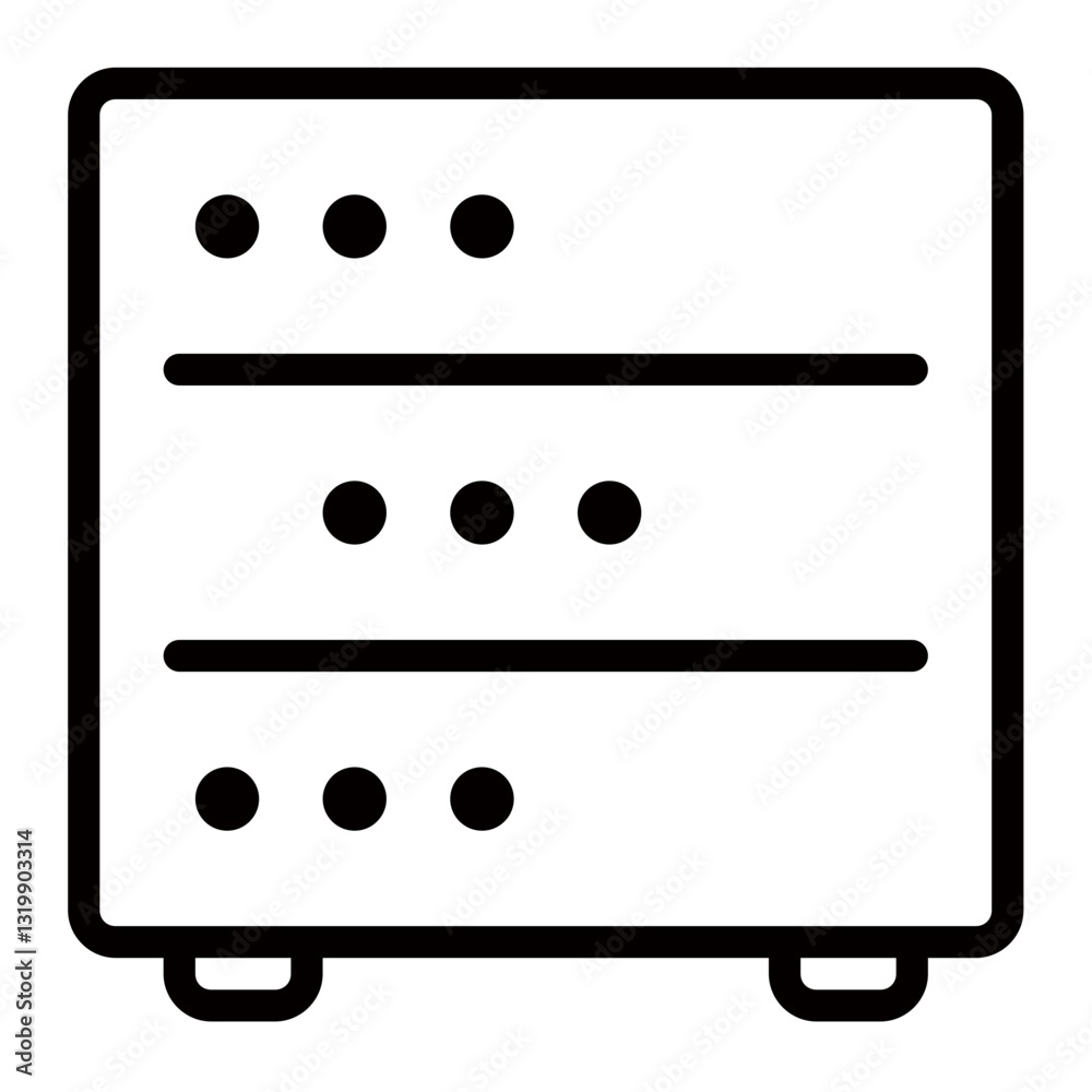 Poster secure data storage, a robust server safeguarding valuable information with clean lines and minimali