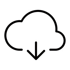Seamless Cloud Download Effortless Data Transfer, Simple Line Art Design Conveying Speed And Efficiency