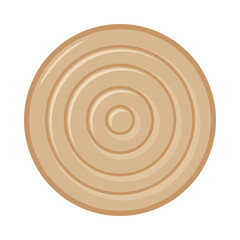 Wooden draughts or checkers game piece in realistic top view vector style