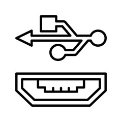 usb icon flat vecktor trendy popular simple