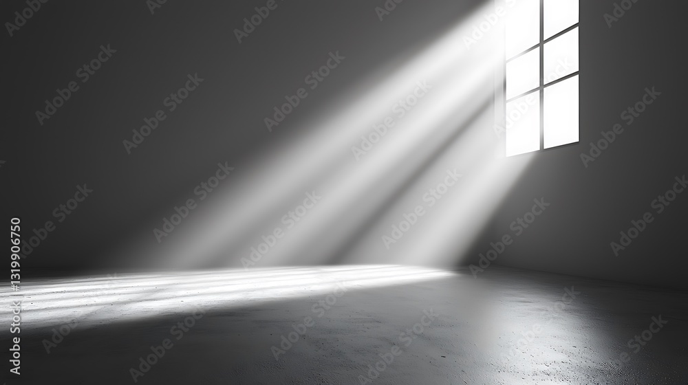 Poster light rays in empty room minimalist photography background