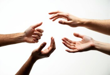 Hands reaching out in a gesture of connection and support
