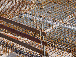 Reinforced Concrete Construction – Steel Rebar Framework for Stability