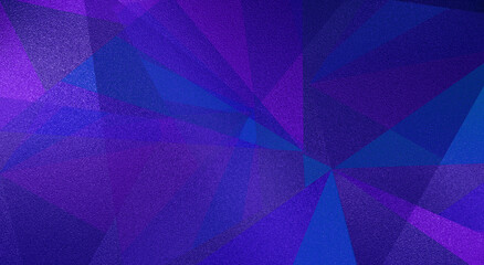 Colored abstract background with lines, triangles and geometric shapes. Blue and purple peel grain.