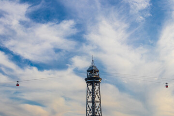 Port Cable Car (Transbordador Aeri del Port) in Barcelona, Spain