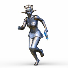 女性サイボーグ　3DCGレンダリング