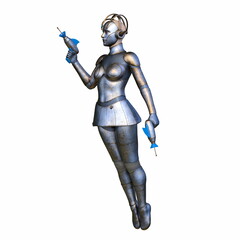 女性サイボーグ　3DCGレンダリング