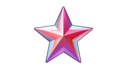 Obraz premium Chrome Star Shape Retro Gradient Colors 3D Rendering