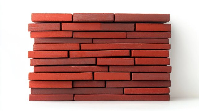 Stacked red bricks wall
