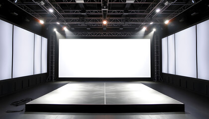 Stage and led blurred screen , with white tonespng