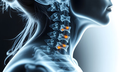 Normal cervical spine of a girl, X-ray Cervical spine after had an adcident , with white tonespng