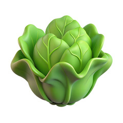 green cabbage isolated on white