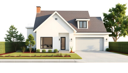 Modern Suburban House , with white tonespng