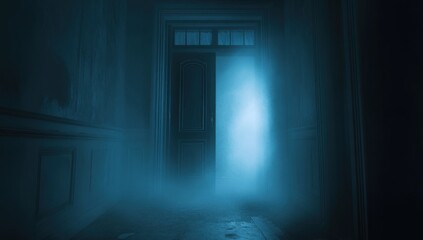 Obraz premium Mysterious Hallway: A Chilling Glimpse into an Abandoned Mansion