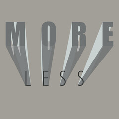 3d design concept with less is more motto.