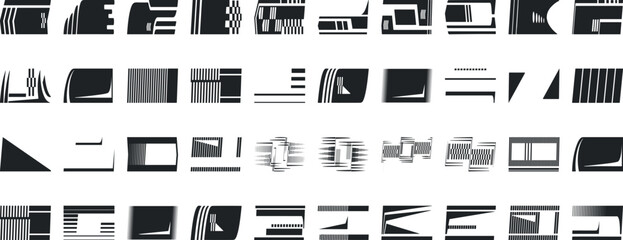 Racing stripe banners, checkered pattern vector set, flag, speed line design vector graphics for motorsports, car racing, track finishing