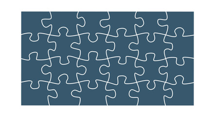 Puzzle pieces set. Jigsaw puzzle with 24 pieces. Jigsaw puzzle template.