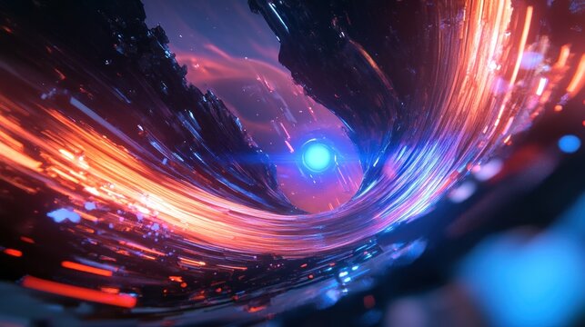 Abstract swirling vortex of vibrant energy