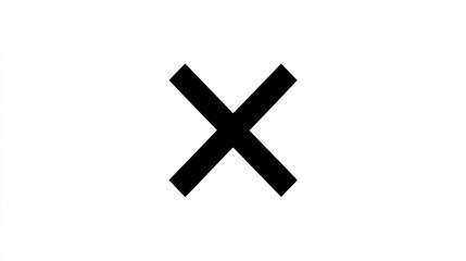 Obraz premium Simple Black Cross Symbol on White Background Minimalist Design for Various Applications