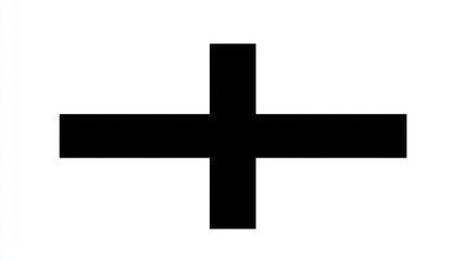 Obraz premium Simple Black Cross on White Background Minimalist Design for Logos Symbols and Decorative El
